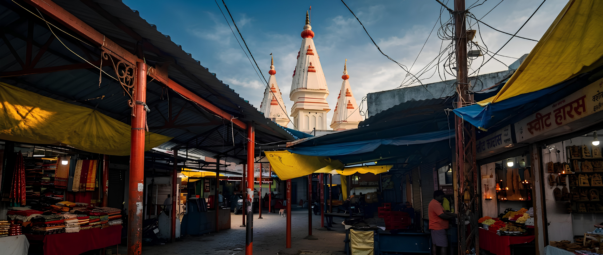 The powerful self-manifested deity adorned in deep saffron paste, silver ornaments, and fresh marigolds on Tuesday.